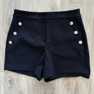 Rachel Zoe Black High Waist Shorts with Gold Buttons